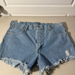 NWT Repurposed Wrangler Western Jean Shorts. 32 Waist